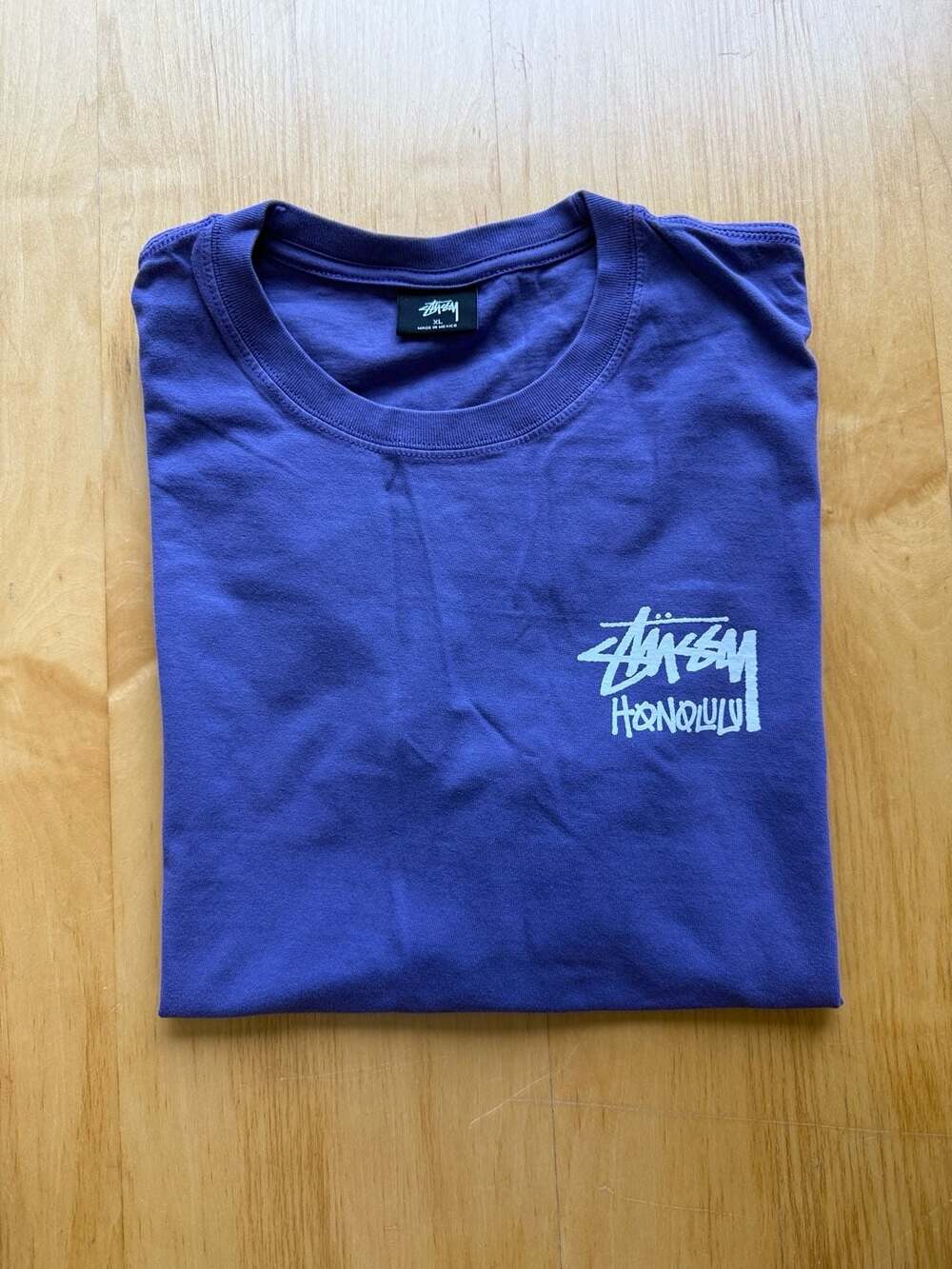 Stussy Honolulu T-Shirt Size XL Purple Cotton Short Sleeve